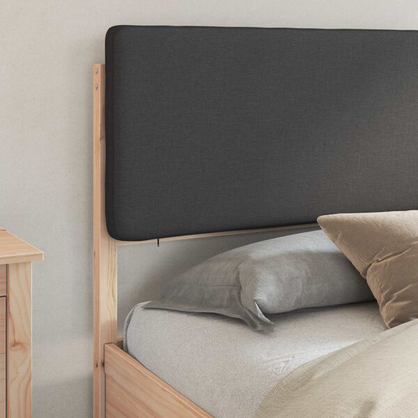 vidaXL Estructura de Cama con Cabecera Tapizada Gris oscuro