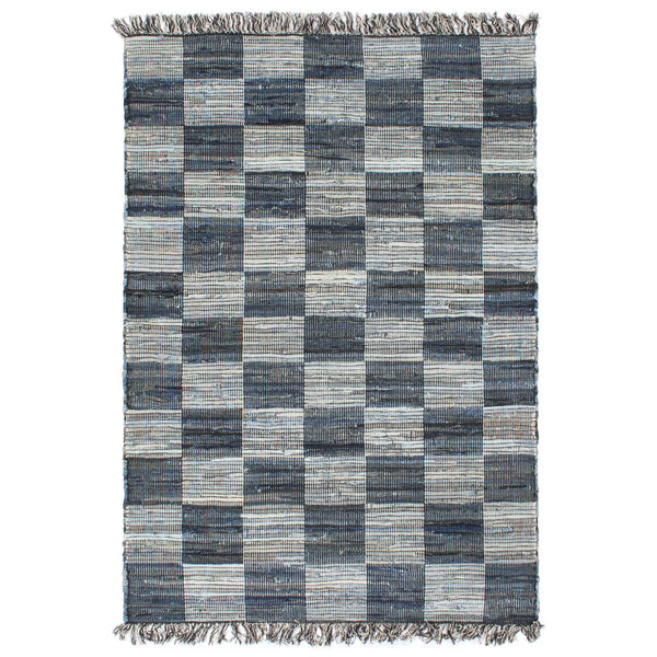 vidaXL Alfombra tejida a mano Chindi tela vaquera azul 80x160 cm