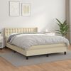 vidaXL Cama box spring con colch&oacute;n cuero sint&eacute;tico crema 140x200cm