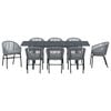 vidaXL Conjunto de Comedor de Jard&iacute;n 9 pcs Gris rat&aacute;n sint&eacute;tico