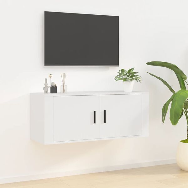 vidaXL Mueble para TV de pared blanco 100x34,5x40 cm