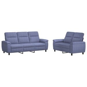vidaXL Juego de Sof&aacute; 2 pcs Azul jeans Tela