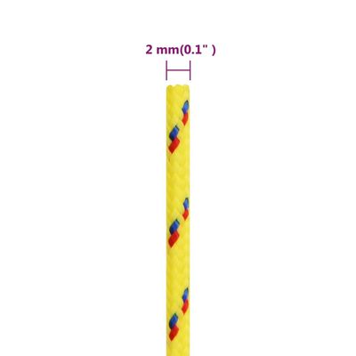 vidaXL Cuerda de barco polipropileno amarillo 2 mm 250 m