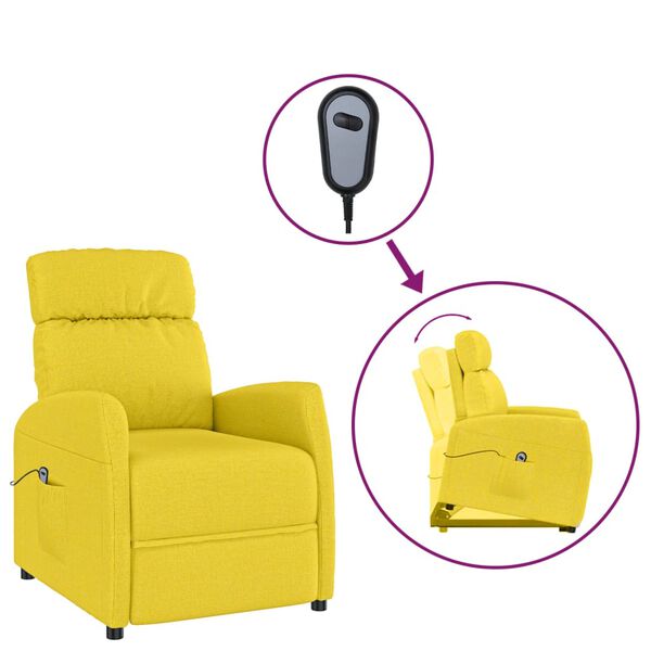 vidaXL Sill&oacute;n elevable tela amarillo claro