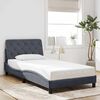 vidaXL Estructura de cama sin colch&oacute;n terciopelo gris oscuro 100x203cm