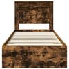 vidaXL Estructura de cama con caj&oacute;n Roble Ahumado y Plata 75 x 190 cm