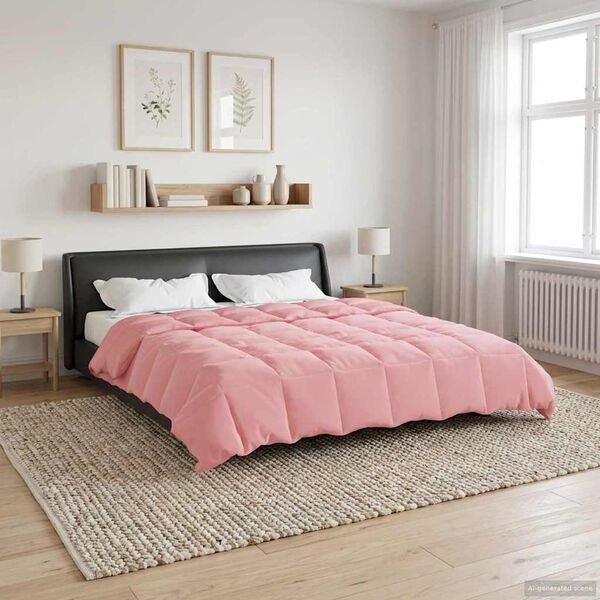 vidaXL Edred&oacute;n de Verano Acolchado Rosa 200 x 200 cm Microfibra