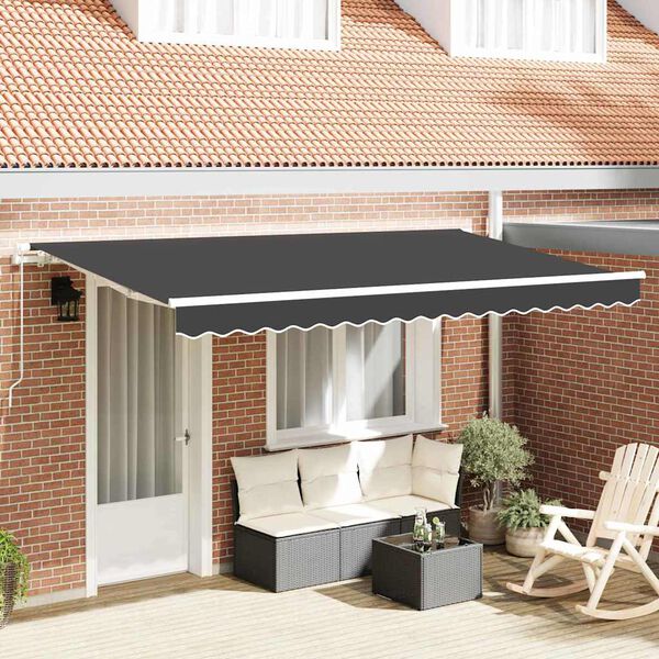 vidaXL Toldo Retr&aacute;ctil Manual Antracita 350 x 200 cm tela