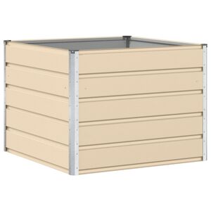 vidaXL Jardinera Marfil 100 x 100 x 75 cm Acero