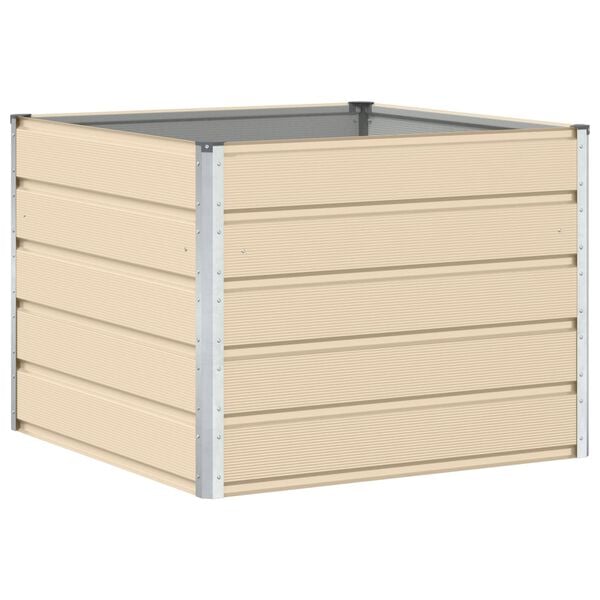 vidaXL Jardinera Marfil 100 x 100 x 75 cm Acero