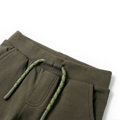Pantalones cortos infantiles con cordón caqui oscuro 92