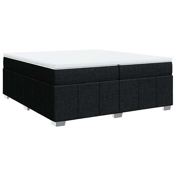 vidaXL Cama box spring con colch&oacute;n tela negro 200x200 cm