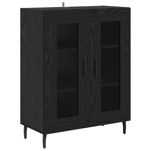 vidaXL Vitrina Roble Negro 69,5 x 34 x 90 cm Madera contrachapada