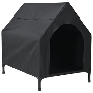 vidaXL Casa para mascotas Manual Negro 110 x 75 x 90 cm Acero