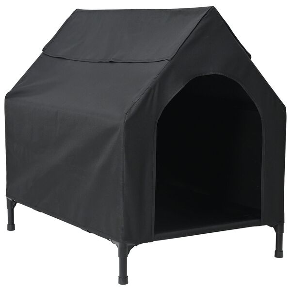 vidaXL Casa para mascotas Manual Negro 110 x 75 x 90 cm Acero