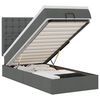 vidaXL Cama otomana con colch&oacute;n y LED tela gris oscuro 90x200 cm