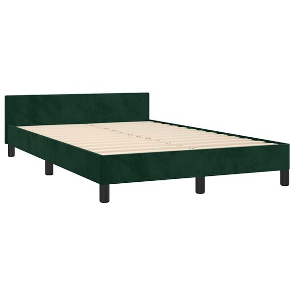 vidaXL Estructura cama sin colch&oacute;n terciopelo verde oscuro 120x190cm
