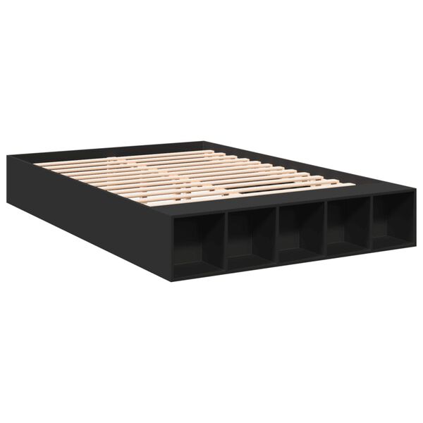 vidaXL Estructura de cama madera de ingenier&iacute;a negra 140x200 cm