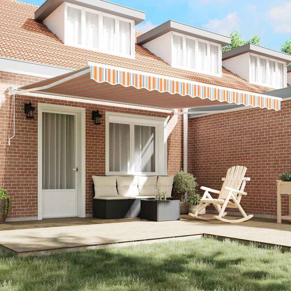 vidaXL Toldo Retr&aacute;ctil Multicolor 400 x 300 cm Poli&eacute;ster y Aluminio