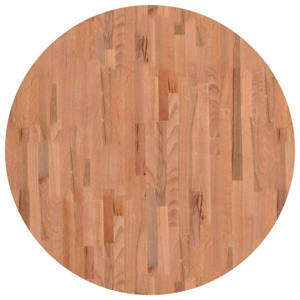 vidaXL Tablero redondo de madera maciza de haya &Oslash;90x4 cm
