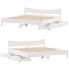 vidaXL Estructura de cama cajones madera maciza pino blanco 180x200 cm