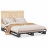 vidaXL Estructura de cama con cabecero madera pino gris 140x200 cm