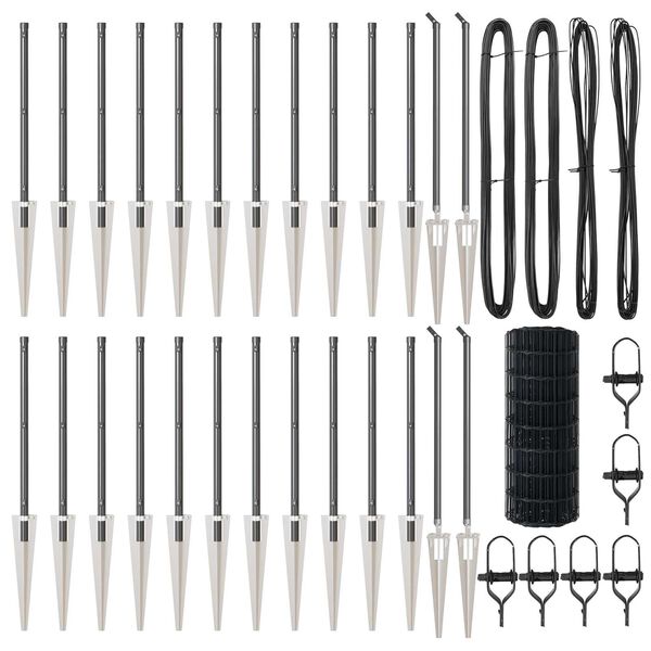 vidaXL Valla con Poste Gris 0,4 x 50 m Acero y PVC