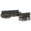vidaXL Conjunto de sof&aacute;s de jard&iacute;n 9 uds. Gris y Gris Oscuro