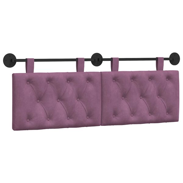 vidaXL Cabecera Colgante Morado 150 x 55 x 7 cm Terciopelo