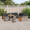 vidaXL Conjunto de sofás de jardín 17 pcs Gris ratán sintético