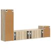 vidaXL Conjunto de mueble de TV Montaje en la pared 4 pcs Roble Sonoma