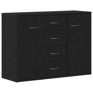 vidaXL Aparador de madera de roble negro 88x30x64 cm