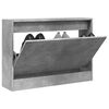 vidaXL Mueble zapatero madera de ingenier&iacute;a gris hormig&oacute;n 80x21x57 cm