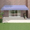 vidaXL Toldo retr&aacute;ctil autom&aacute;tico azul y blanco 5x3 m