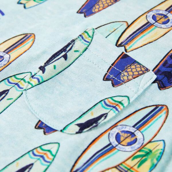 Camiseta sin mangas infantil azul suave m&eacute;lange 116