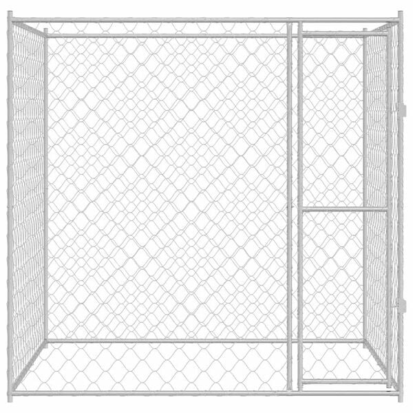 vidaXL Jaula para perro Plateado 200 x 200 x 200 cm Acero Galvanizado