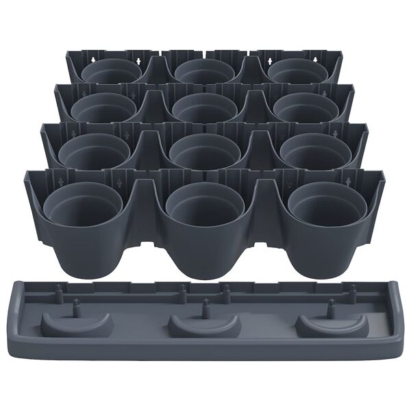 vidaXL Set de plantas jard&iacute;n vertical 12 uds polipropileno antracita