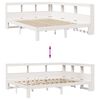 vidaXL Cama con estanter&iacute;a sin colch&oacute;n madera maciza blanca 140x190 cm