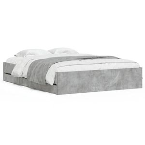 vidaXL Cama con cajones madera ingenier&iacute;a gris hormig&oacute;n 150x200 cm