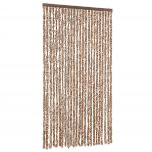 vidaXL Cortina antimoscas chenilla beige y marr&oacute;n oscuro 100x220 cm