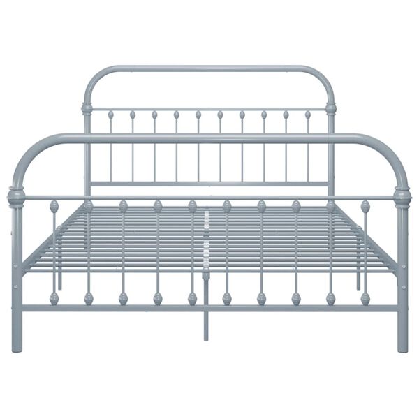 vidaXL Estructura de cama sin colch&oacute;n metal gris 120x200 cm