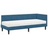 vidaXL Estructura de Cama Esquina con Colch&oacute;n 2 pcs Azul Terciopelo