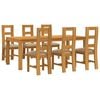 vidaXL Conjunto de comedor 7 uds. Beige Madera de Roble S&oacute;lido