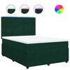 vidaXL Cama box spring con colch&oacute;n terciopelo verde oscuro 140x200 cm