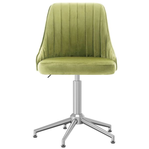 vidaXL Silla de comedor giratoria de terciopelo verde claro
