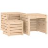 vidaXL Set de cajas de jard&iacute;n 3 piezas madera maciza de pino