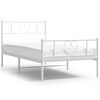 vidaXL Estructura cama sin colch&oacute;n con estribo metal blanco 90x200 cm
