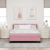 vidaXL Cama tipo Box Spring con colch&oacute;n Rosa 190 x 140 cm Terciopelo