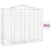 vidaXL Cestas gaviones 11 uds forma de arco hierro 200x50x160/180 cm