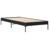 vidaXL Estructura de cama madera de ingenier&iacute;a y metal negra 90x190 cm